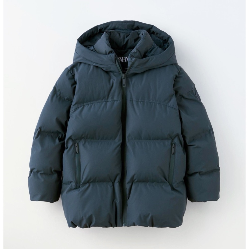 Zara Kids Hooded Puffer Jacket - Navy